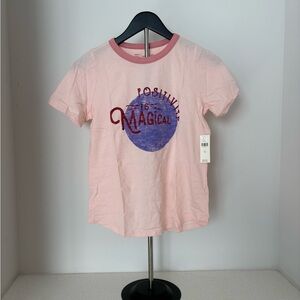 Anthropologie Pink 'Positivity is Magical' Tee 100% cotton
